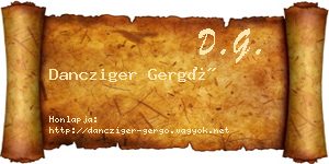 Dancziger Gergő névjegykártya